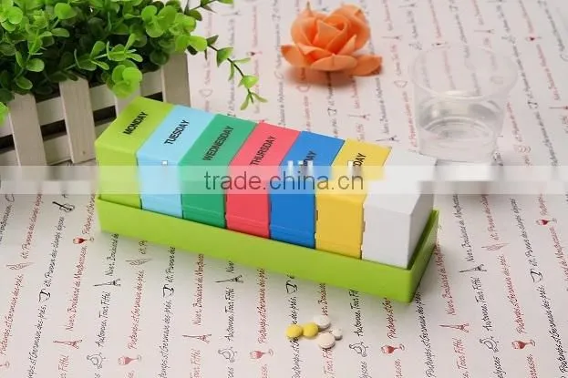 7 Days Pill Box Pill Organizer Children Safe Colourful Pill Holder