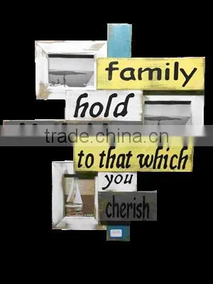 Wooden family tree photo picture frame with printing