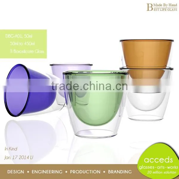 High End Wide Mouth Borosilicate Glass Glass Milk Tea Cups