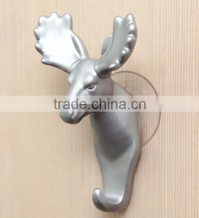 Wholesale Stock Deer Shaped Resin Decorate Sucker Wall Hook