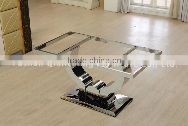 fancy designs marble top dining table stainless steel table