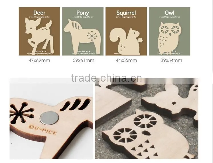 custom squirrel fridge magnet by wood