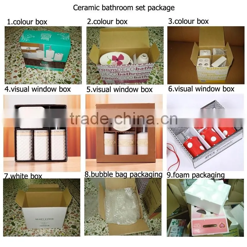 fashion square ceramic bathroom accessories set