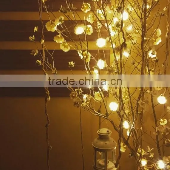 2016 wedding decor White Rose flower Garland Fairy Lights