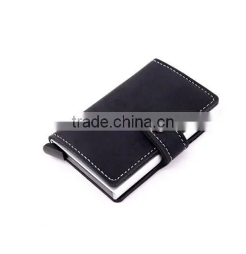 Aluminum PU Leather ID Credit Card RFID Protector Holder Case Purse Wallet