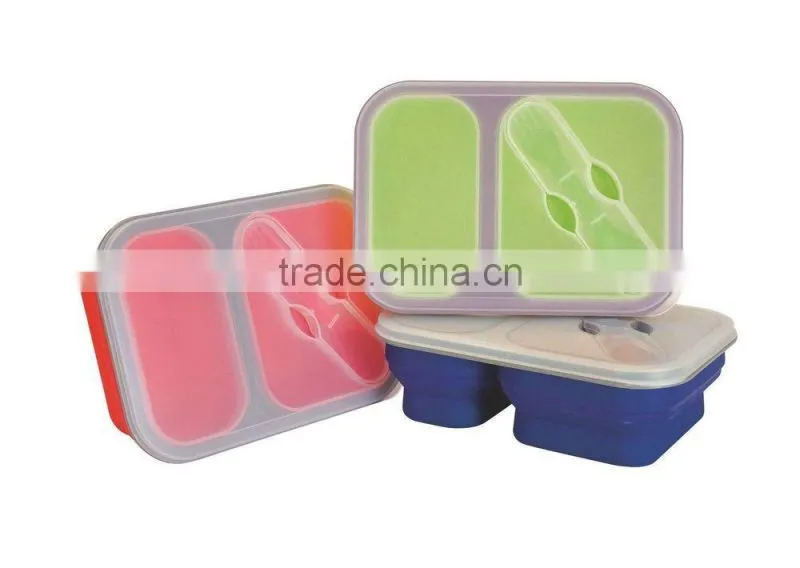 The Three Compartment Eco Silicone Collapsible Lunch Box