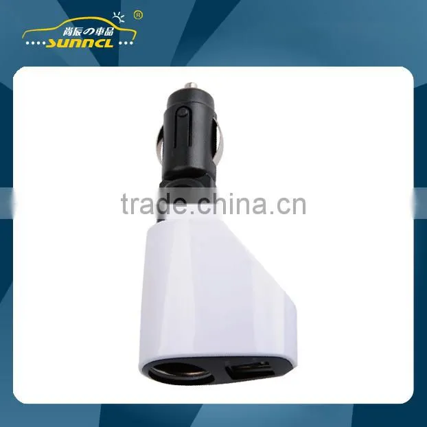 5V 1A , 1 Way Cigarette Socket with 2 USB Lighter Adapter for iPhone , Tablet