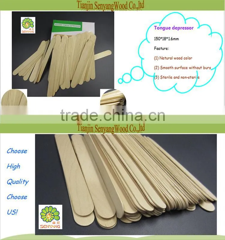 Medical disposable adult sterile birch wood tongue depressor