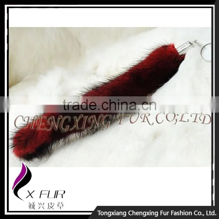 CX-R-35B Handmade Promotional Custom Creative Keychain/Genuine Mink Tail Key Chain