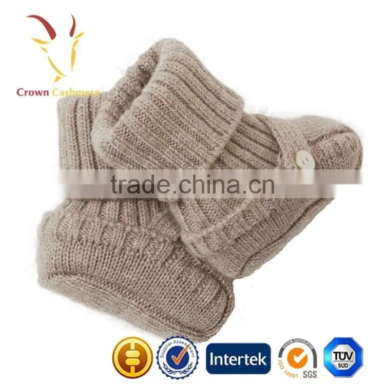 Knitted Baby Winter Cashmere Boots Shoes With Pattern