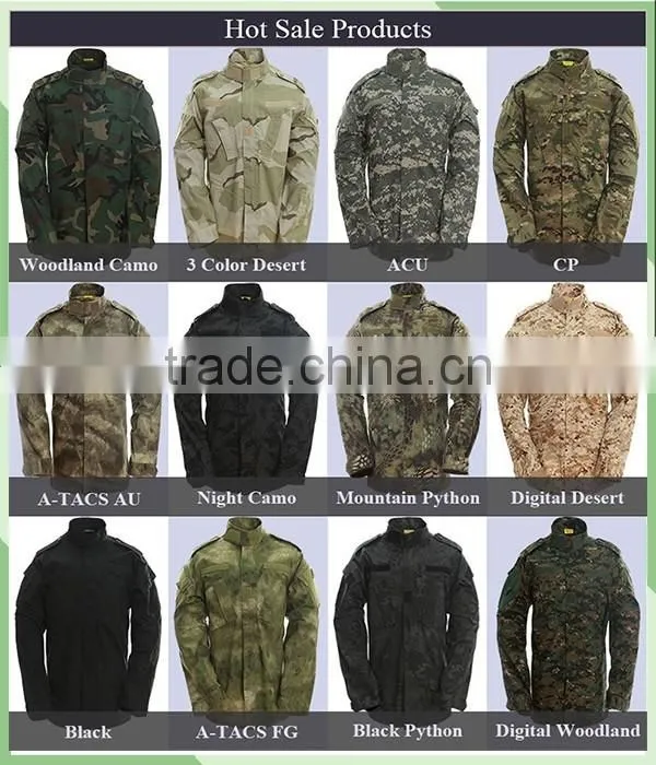 Manufacture High quality Rip-stop TC Camouflage ACU military uniforms T-tacs FG colors Navy Uniforms