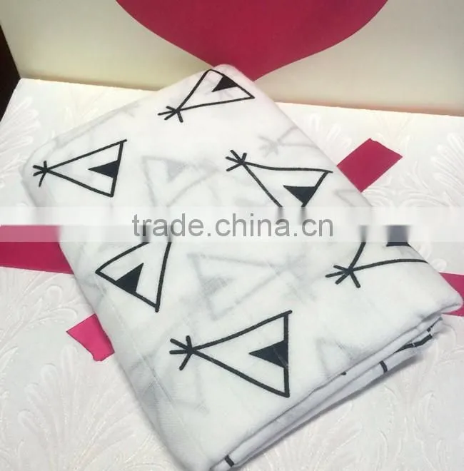 breathable 100% cotton baby muslin swaddle blankets