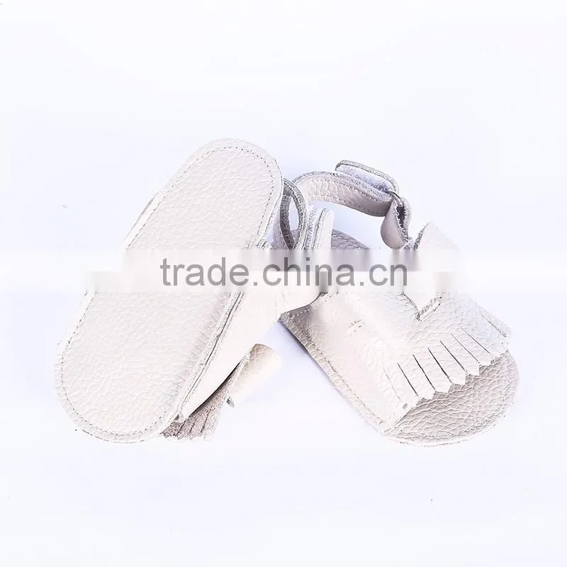 New design fringed genuine leather baby sandals, baby fringed sandals