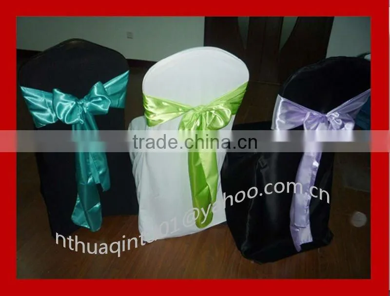 white and black satin table skirting for banquet and weddings
