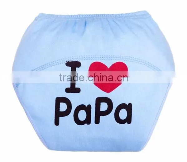 yellow panda pattern printed 100 cotton reusable baby cloth diaper