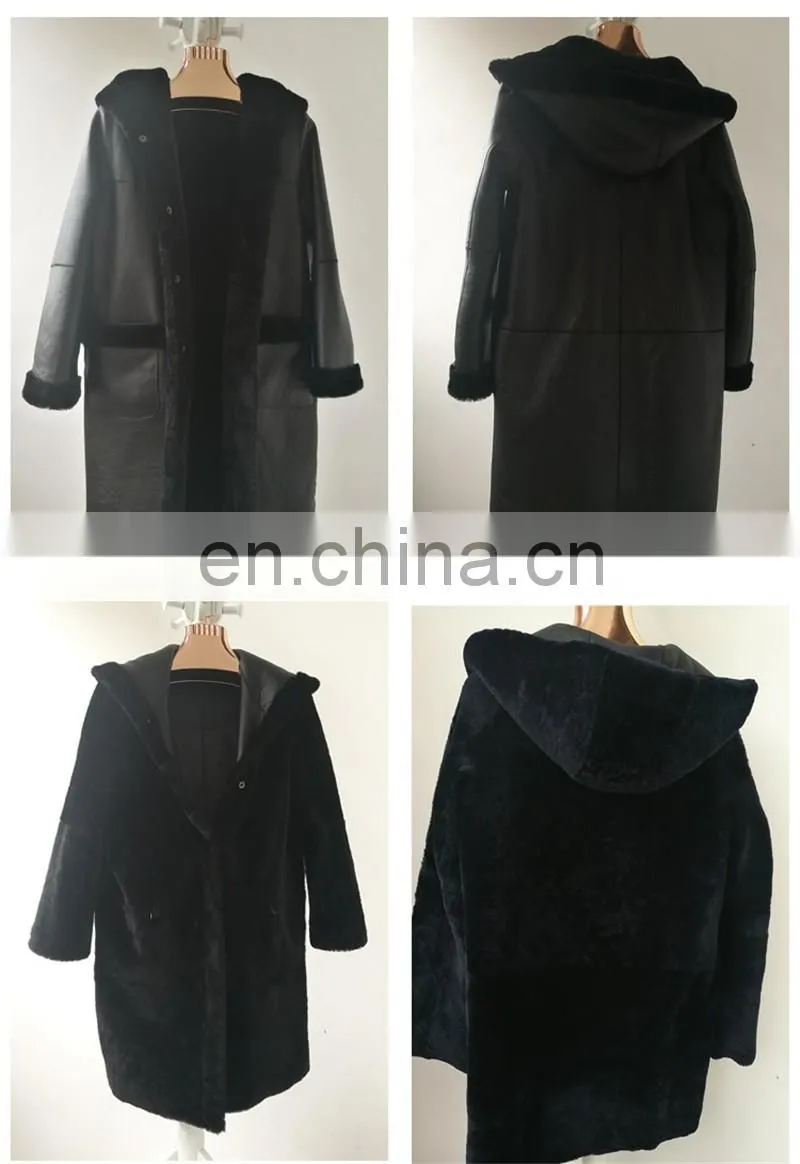 Latest Design Double Face Lamb Skin Female Leather Jacket