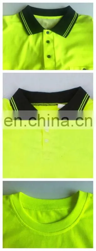 Net Long Sleeves Safety Yellow T-shirts With 5cm Reflective Strips