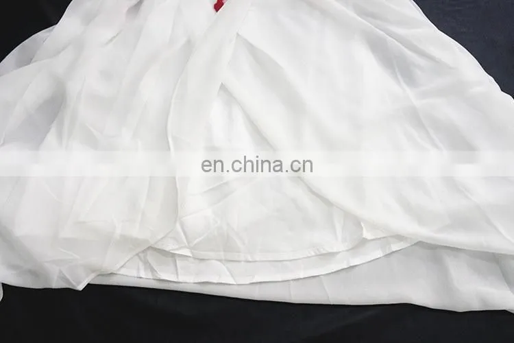 China Alibaba silk sleeveless deep v neck white embroidery women casual dresses