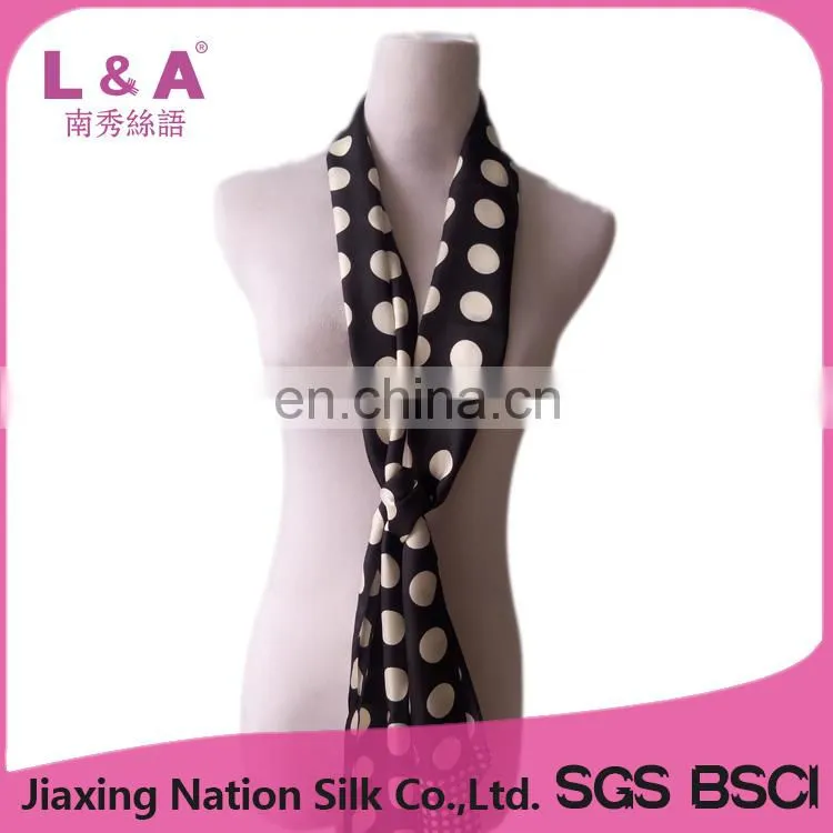 2017 Newest women customer printing long twill silk scarf