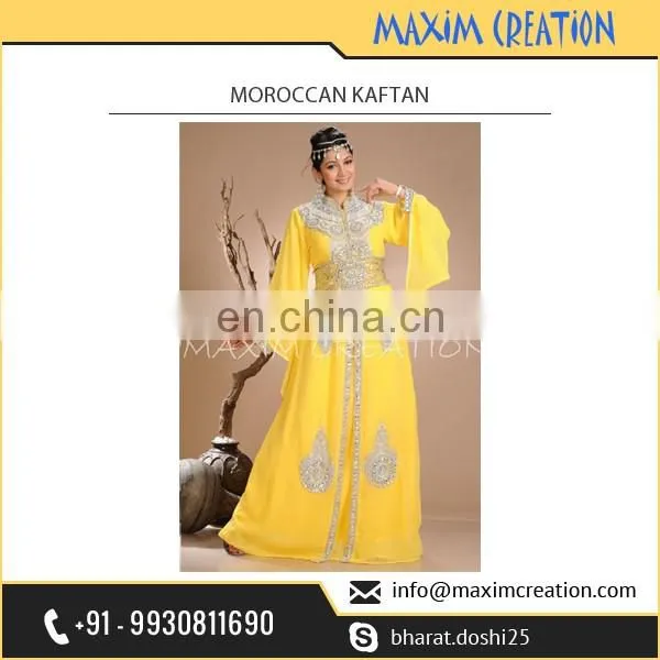 Beautiful Customized Long Moroccan Kaftan for Special Functions at Amazing Rate