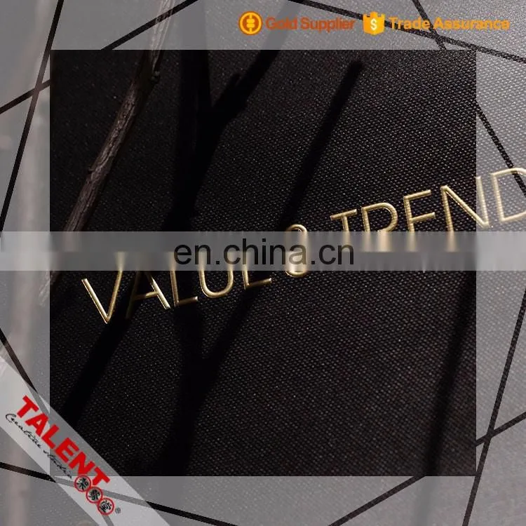 Custom luxury stamping golden promotion shopping paper bag with paper belt handle