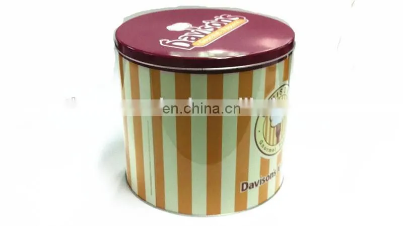 Large Round Popcorn Tin Box