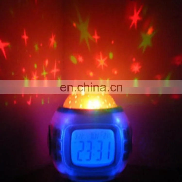 muti-colors Digital Thermometer led star sky projector clock