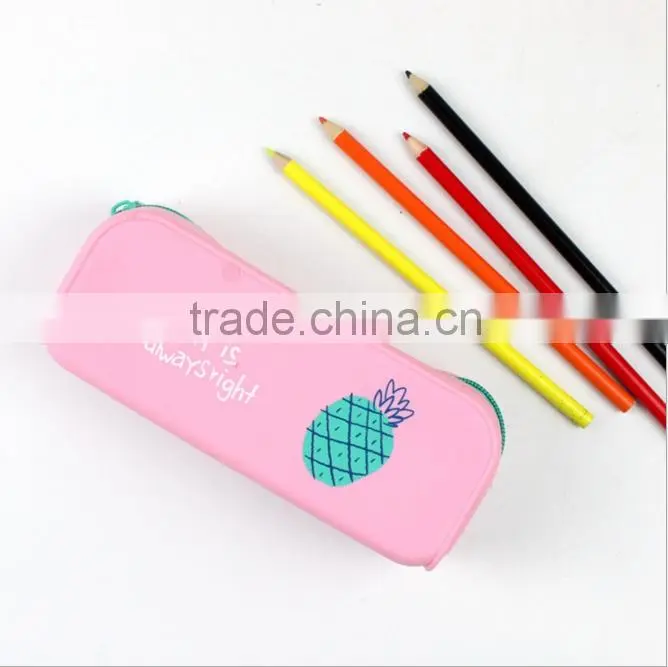 Popular Manufactory Price Silicone Square Zippered Pencil Case For Kids
