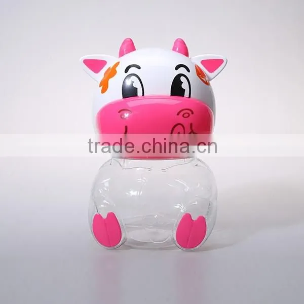 Cute Cow shaped plastic bottle toy candy box
