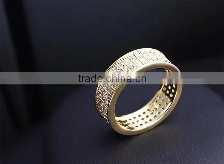 Fine Wedding Band Lead Free Luxury Brass Jewellery Classic Cubic Zircon Ring