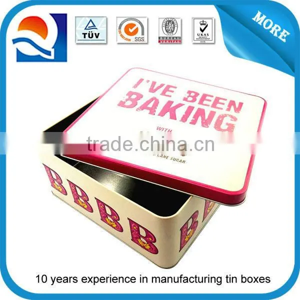 Bespoke large metal square tin box
