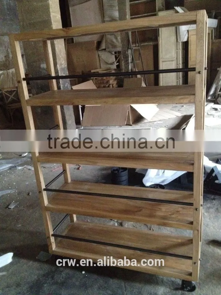 RE-1523 vintage industrial furniture metal frame shelf