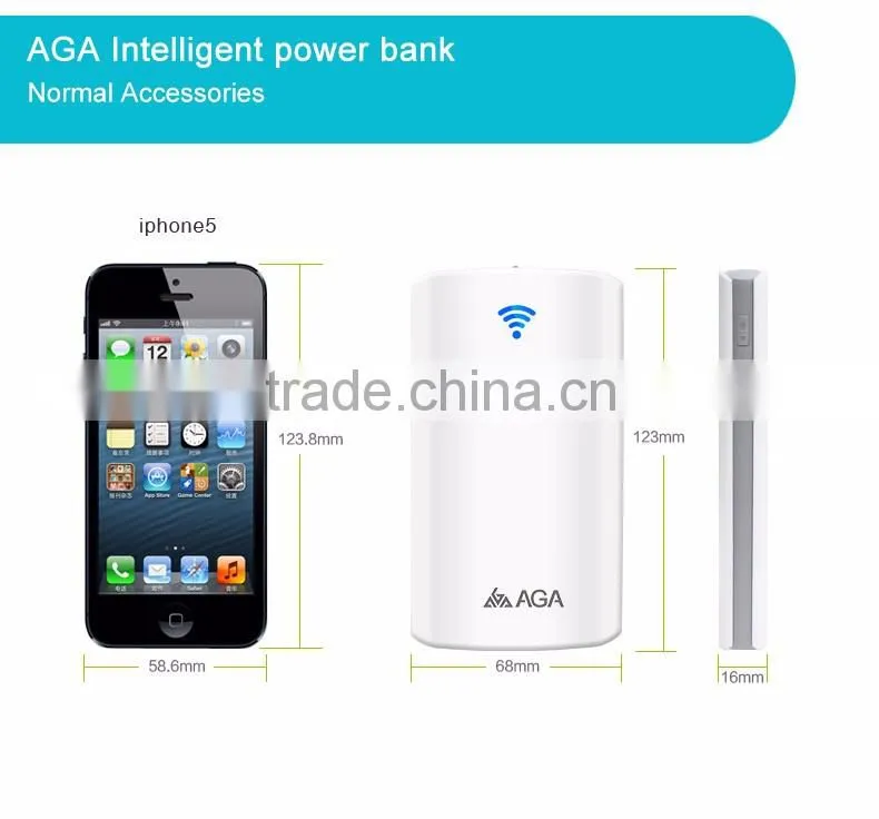 AGA smart 10000mAh power bank for iphone | portable small USB lithium battery charger | mini power supply for digital devices