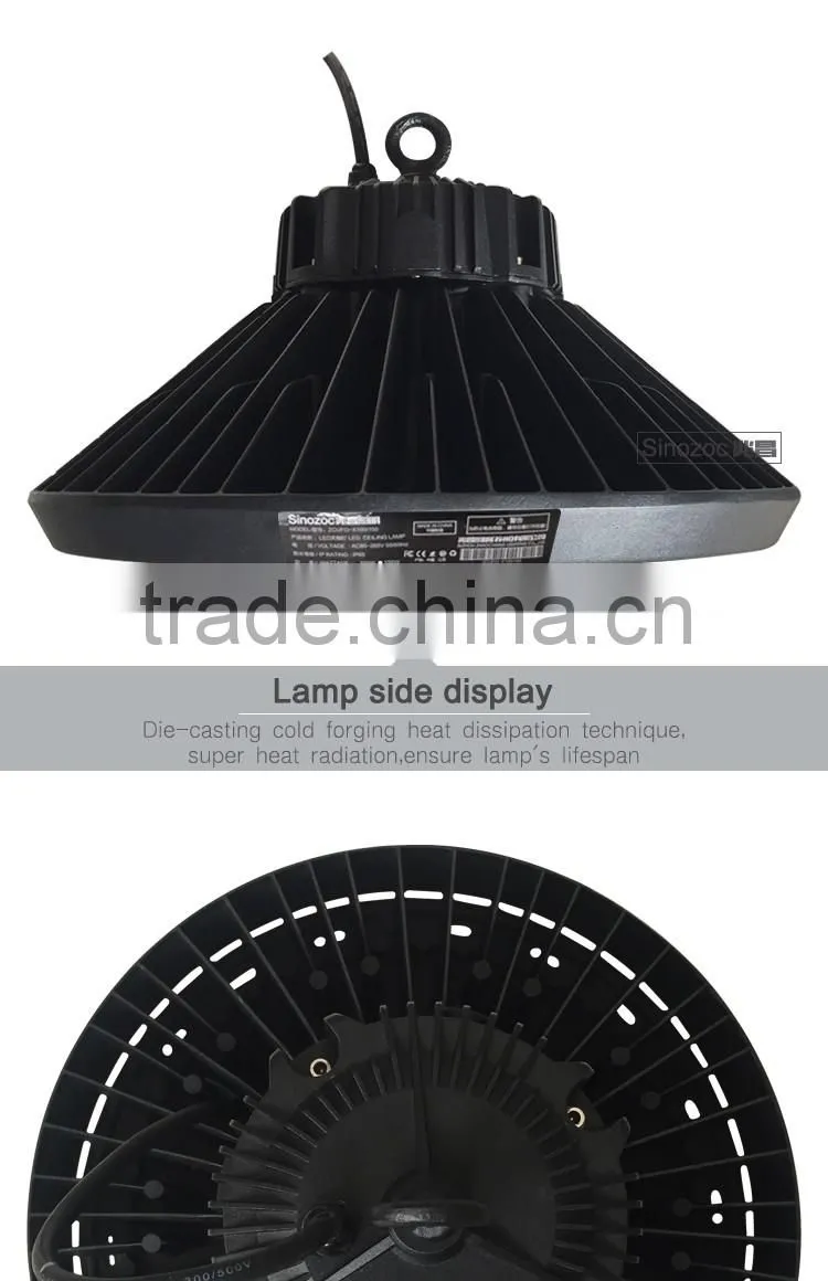 Sinozoc High quality ip66 UFO led high bay light high bay lamp for warehouse factory exhibition 100w 150w led industrial lights