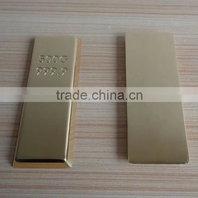 Custom Engraved Logo 999.9 24k Gold Plated Paperweight Gold Bar