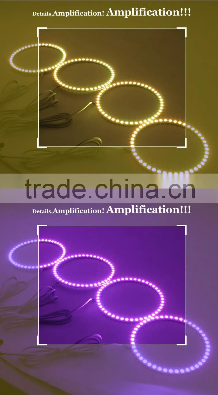 100mm RGB led angel eye changing color by the remote for Ford and Volvo
