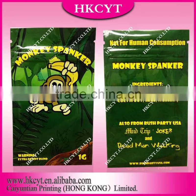 What's up series herbal incense packaging bag /Small zipper plastic bag with high barrier