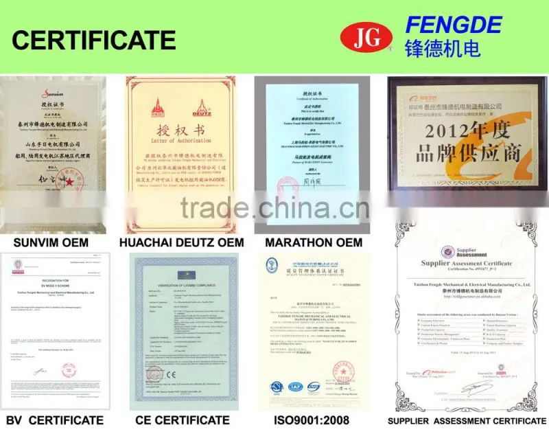 Chinese top supplier BV approved famous brand 200kw MWM marine diesel generator price