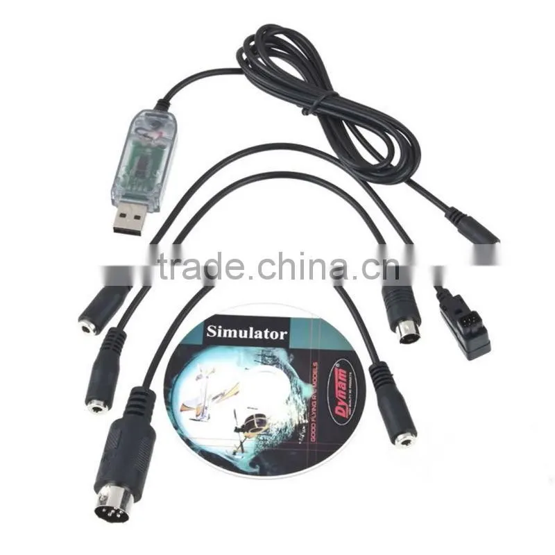 USB RC Simulator FMS Adapter Cable For Controller Futaba JR walkera Helicopter
