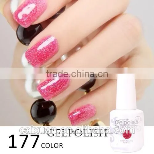 177 fashion colors nail art Colored 15ml/1KG soak off uv gels