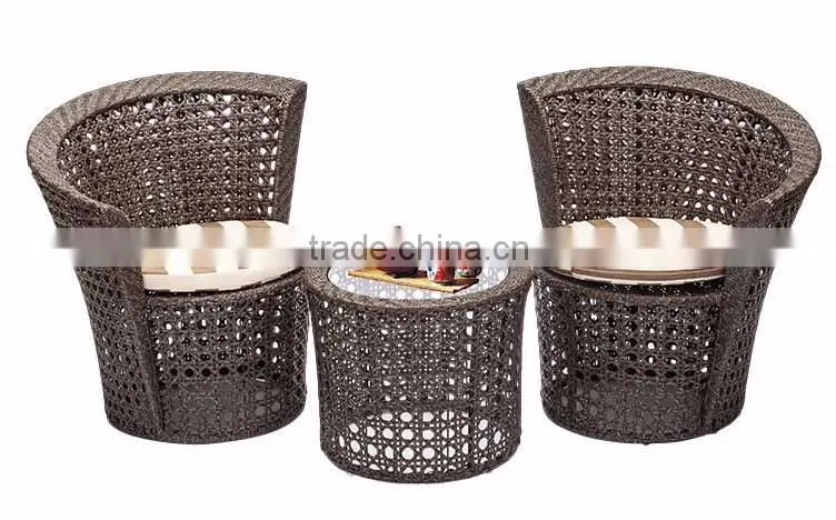 3PCS/SET Garden Outdoor Rattan Coffee Office Dining Table And Chair Tunisia Price For Restaurant