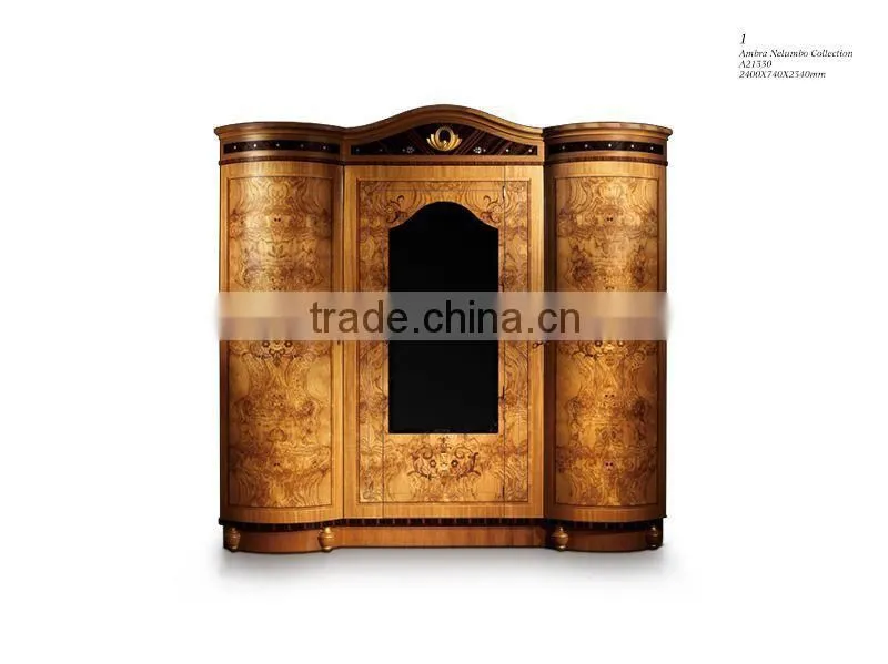 Classic bedroom furniture set royal style solid wood furniture king size bed for sale