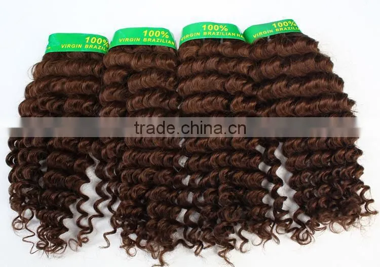 OEM factory DEEP CURL hair natural color virgin brazilian hair weave