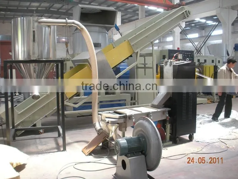 Plastic pellet extrusion machine