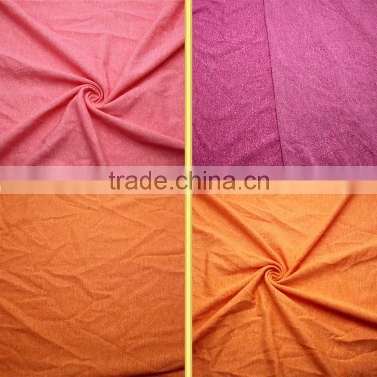 Wholesale factory price melange polyester viscose elastane fabric for crop top and workout clothing