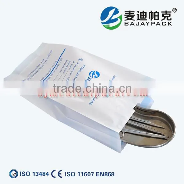 Hot sales Heat Sealing Sterilization Gusseted Paper Pouch for medical and promotion good quality fast delivery