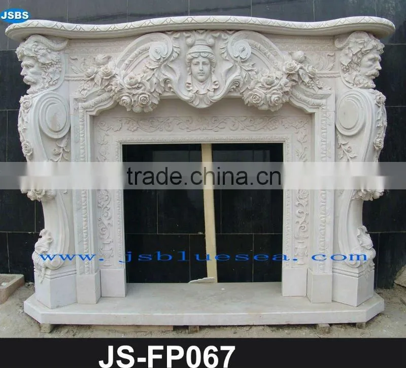 Golden marble designed fireplace