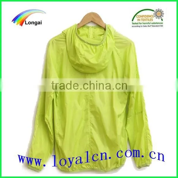 customized green polyster foldable raincoat womens
