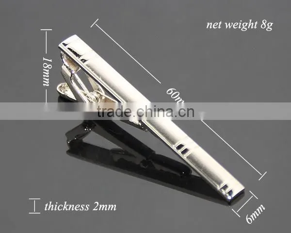 Gentleman Silver Simple Necktie Tie Clip Bar Pin Practical Men Style Metal Blank Tie Clip Hardware