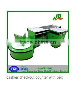 Electric Checkout Counter With Conveyor Blet With Dark Grey